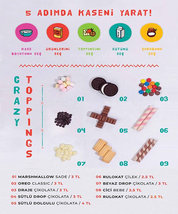 Crazy Flakes Menu Menu For Crazy Flakes Moda Istanbul