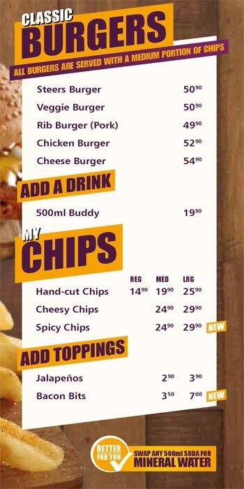 Steers menu