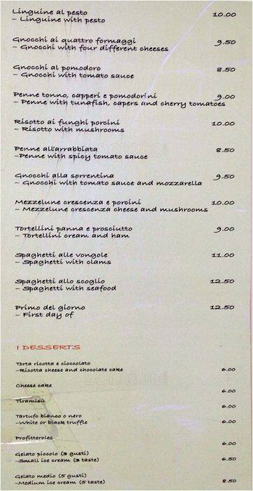 Menu di Di Biagio & Ray Srl 