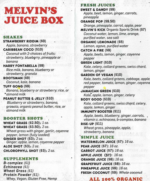 Miss Lily's Bake Shop & Melvin's Juice Box Menu Urbanspoon/Zomato