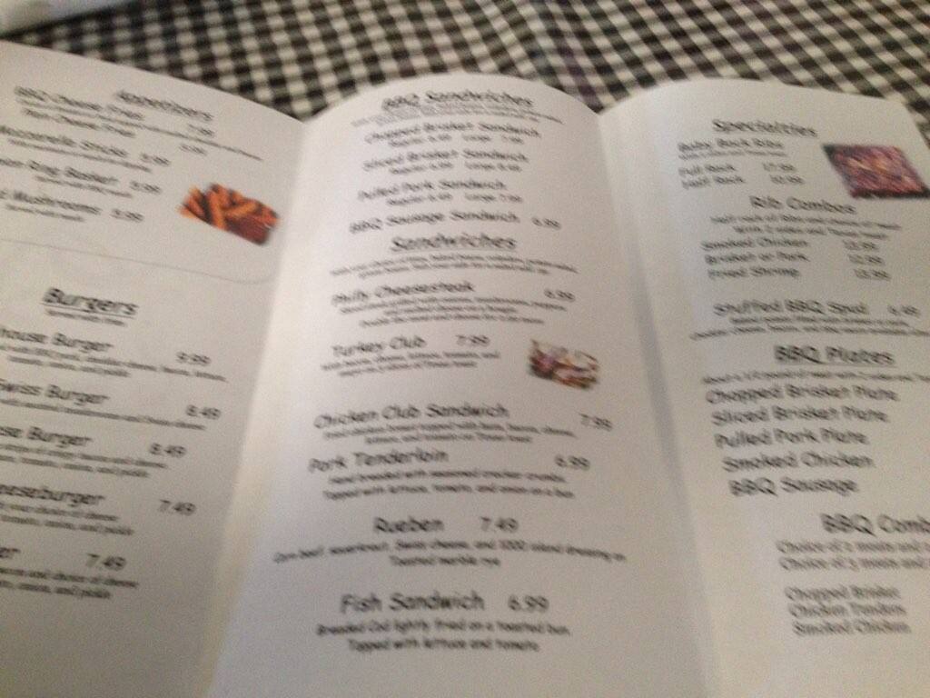 Menu at Baxter Springs Smokehouse BBQ, Baxter Springs