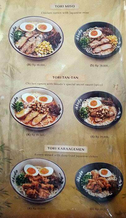 Menu At Ikkudo Ichi Restaurant North Jakarta Mall Artha Gading Lt 2f No 22 25