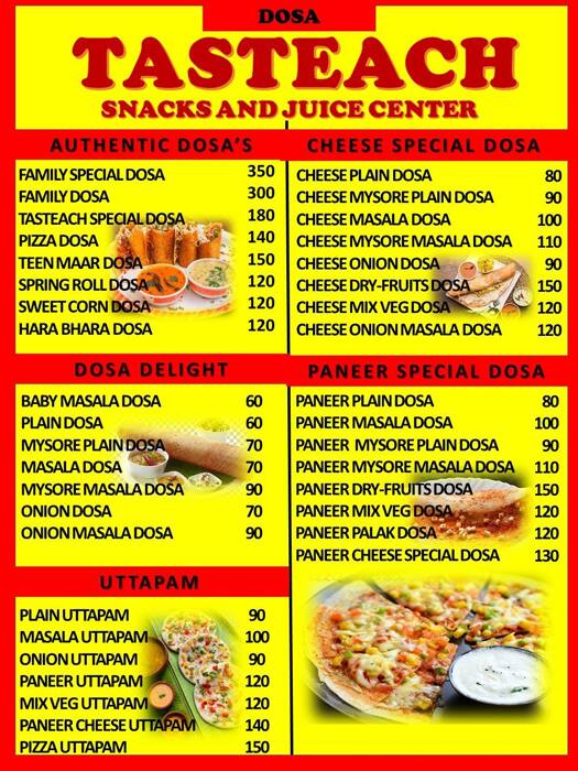 Menu of Tasteach Snacks And Juice Center, Ghatkopar West, Mumbai