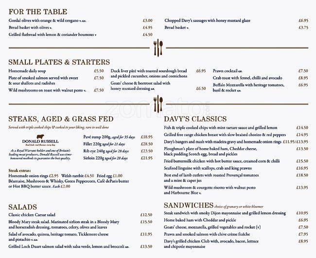 Menu at Greenwich Wine Vaults pub & bar, London