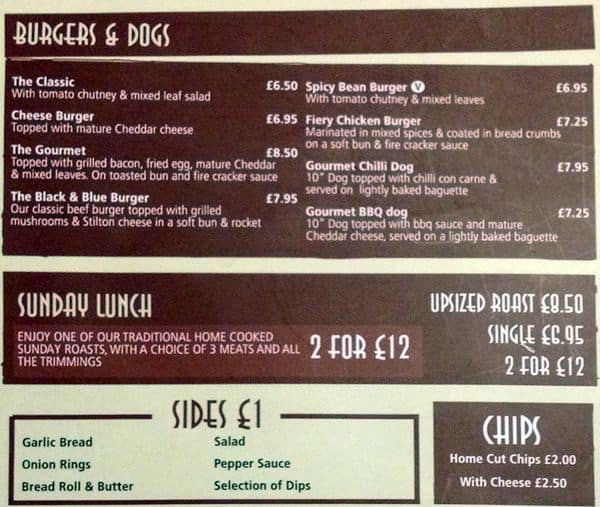 Menu at The Dog & Partridge pub & bar, Stockport, 687693 Didsbury Road
