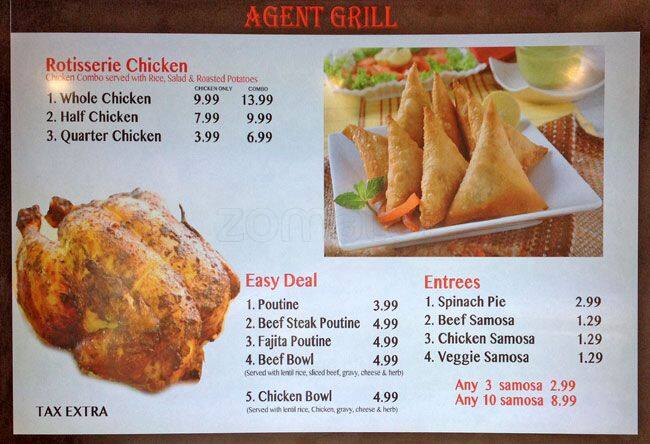 Agent Grill Express menu