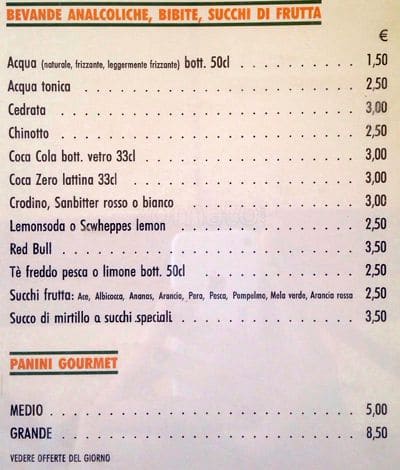 Menu di Wood San Pietro 