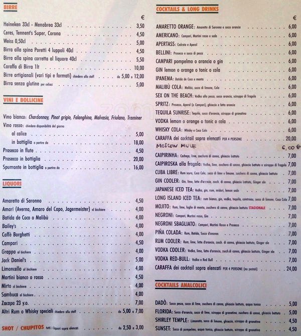 Menu di Wood San Pietro 
