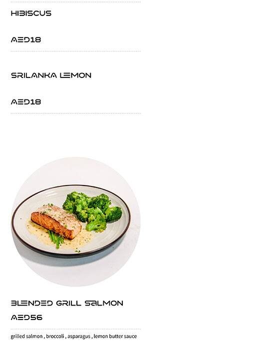 Menu at Blended Dubai restaurant, Dubai