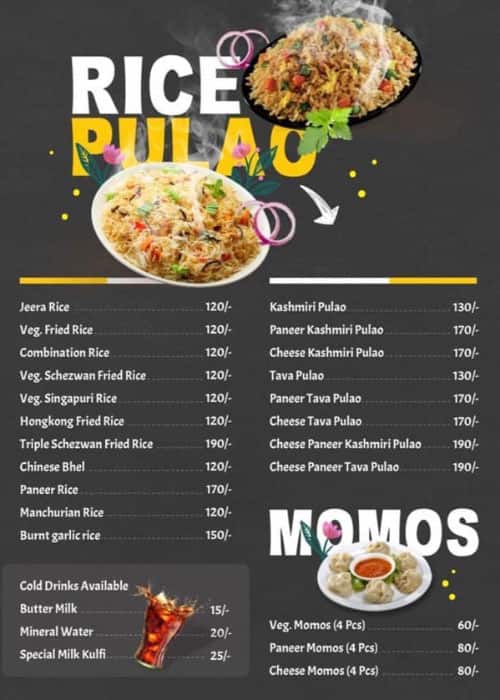 Mahesh PavBhaji menu