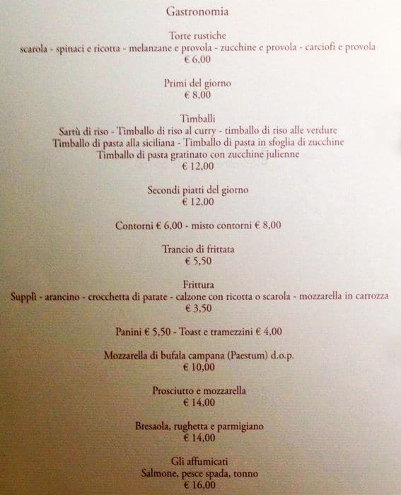 Menu di La Caffettiera 