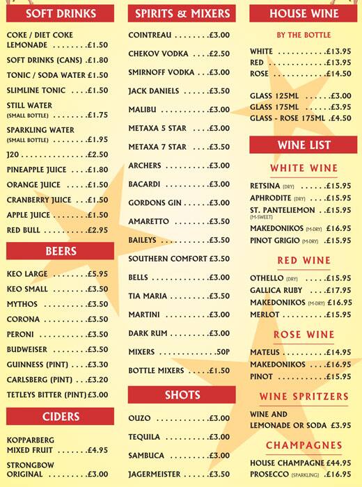 Christakis menu