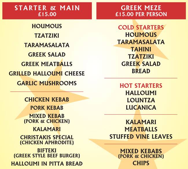 Christakis menu