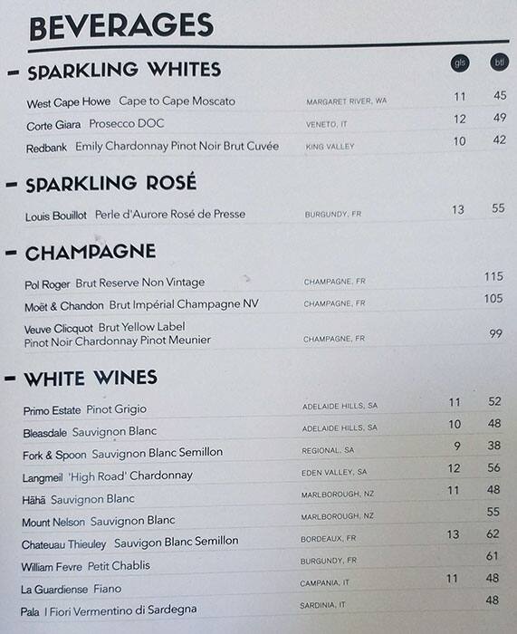 Menu at White Rabbit cafe, Double Bay, 53 Bay St