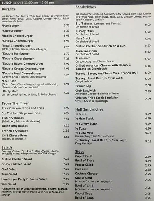 Menu at Skillets Cafe, Chino Valley, 990 AZ-89