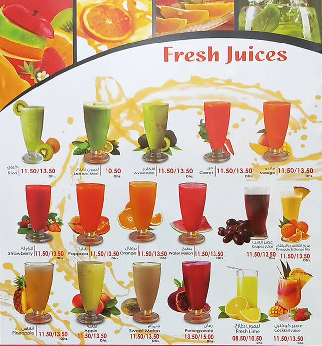 Menu at Cafe Lemon Spice, Dubai