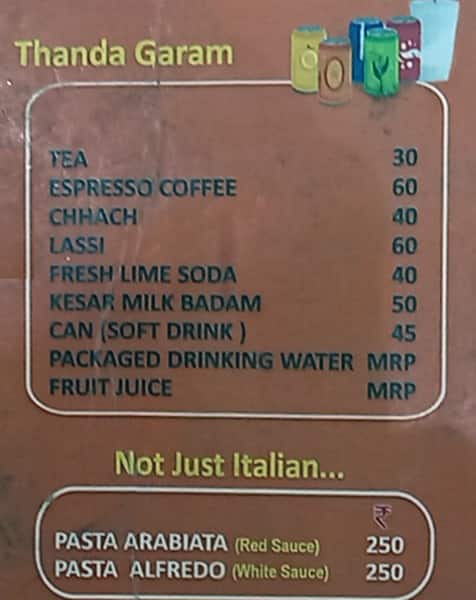 Pandit's Restaurant menu