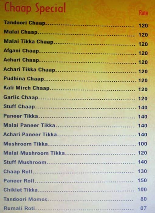 Bobby Veg Corner menu
