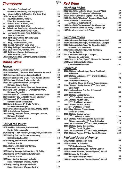 2850 Wine Shop and Kitchen Menu Zomato UK