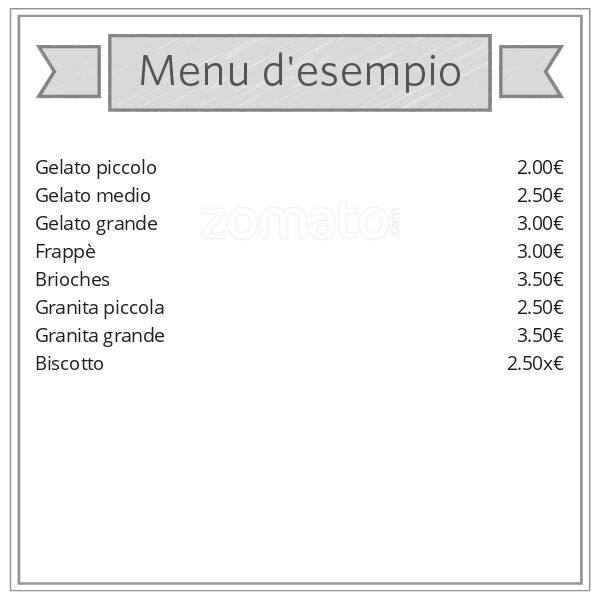 Menu di Cremeria Vanilla 