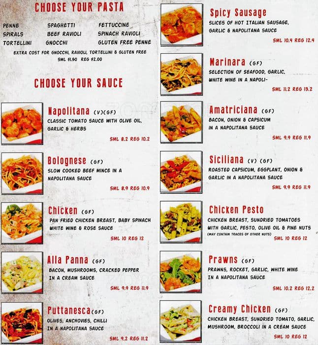 Menu at Pastagogo Norwood fast food, Norwood, 242 The Parade