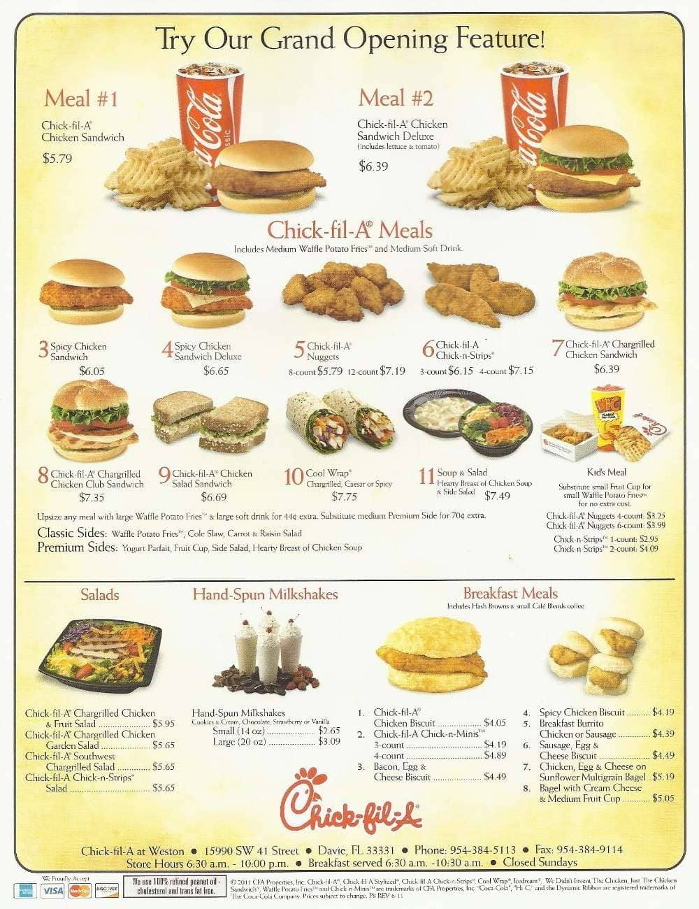 Chick Fila Menu