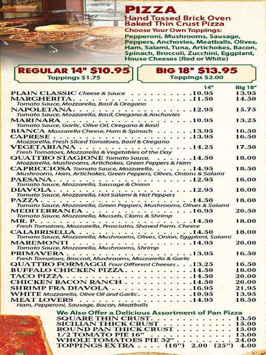 Mr. P Pizza Menu, Menu for Mr. P Pizza, Roxborough/Manayunk