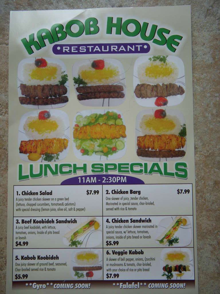 Carta de Kabob House