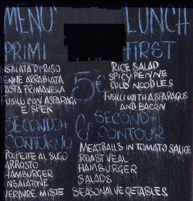 Menu di Caffè Prati 