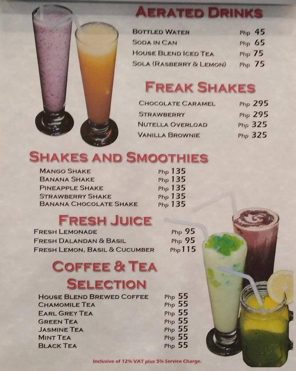 Allegra S Kitchen Menu Menu For Allegra S Kitchen Santa Cruz Manila