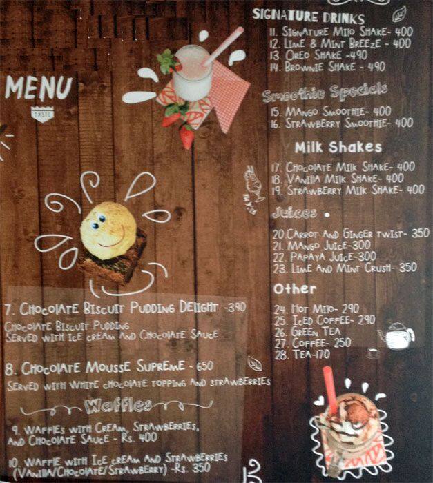 Skrumptious menu
