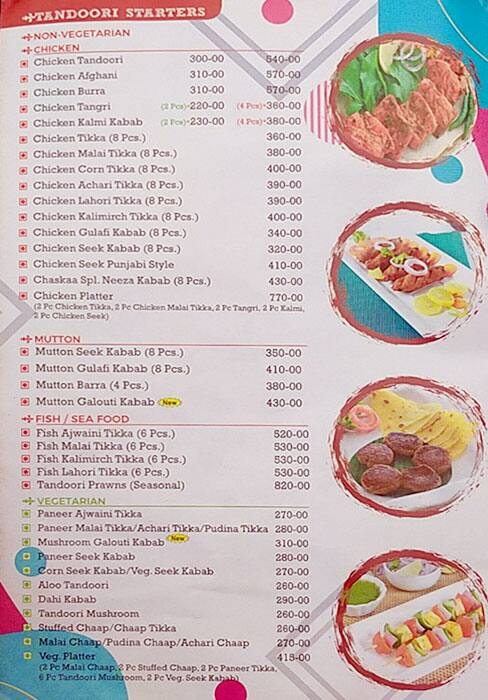 Chaskaa menu