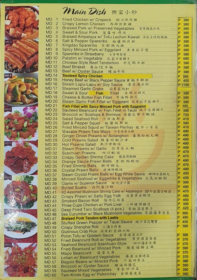 Menu at Luk Foo Cantonese Kitchen restaurant, Caloocan, Puregold Monumento