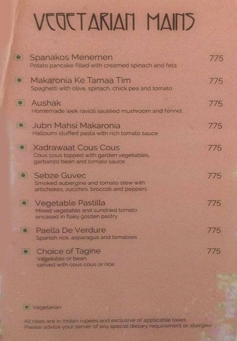 Kefi menu