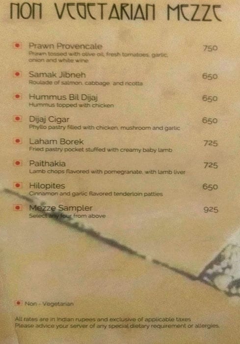 Kefi menu
