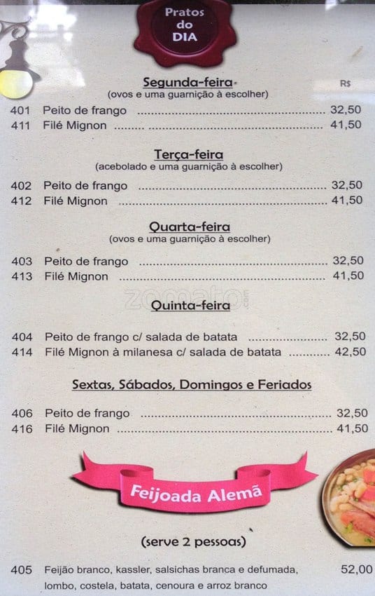 Adega do Pimenta cardápio