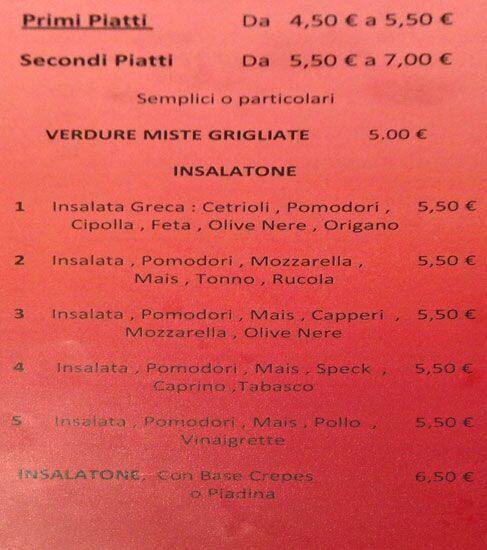 Menu di Cocktail Bar 