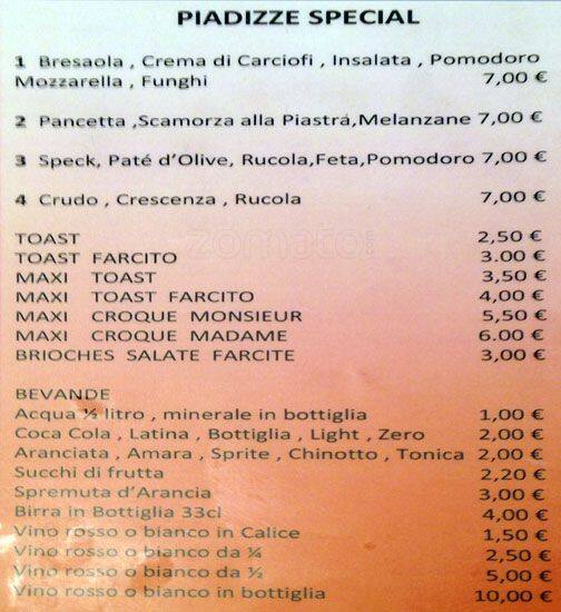 Menu di Cocktail Bar 