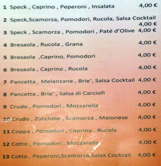 Menu di Cocktail Bar 