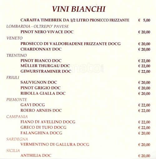 Menu di Ristorante Timebrek (BTM) 