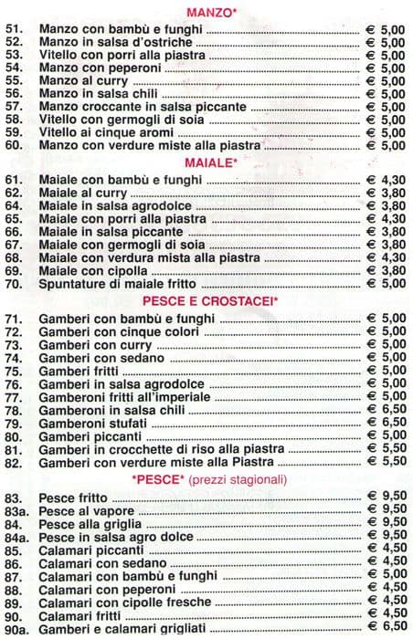Menu di L' Aroma di Pechino 