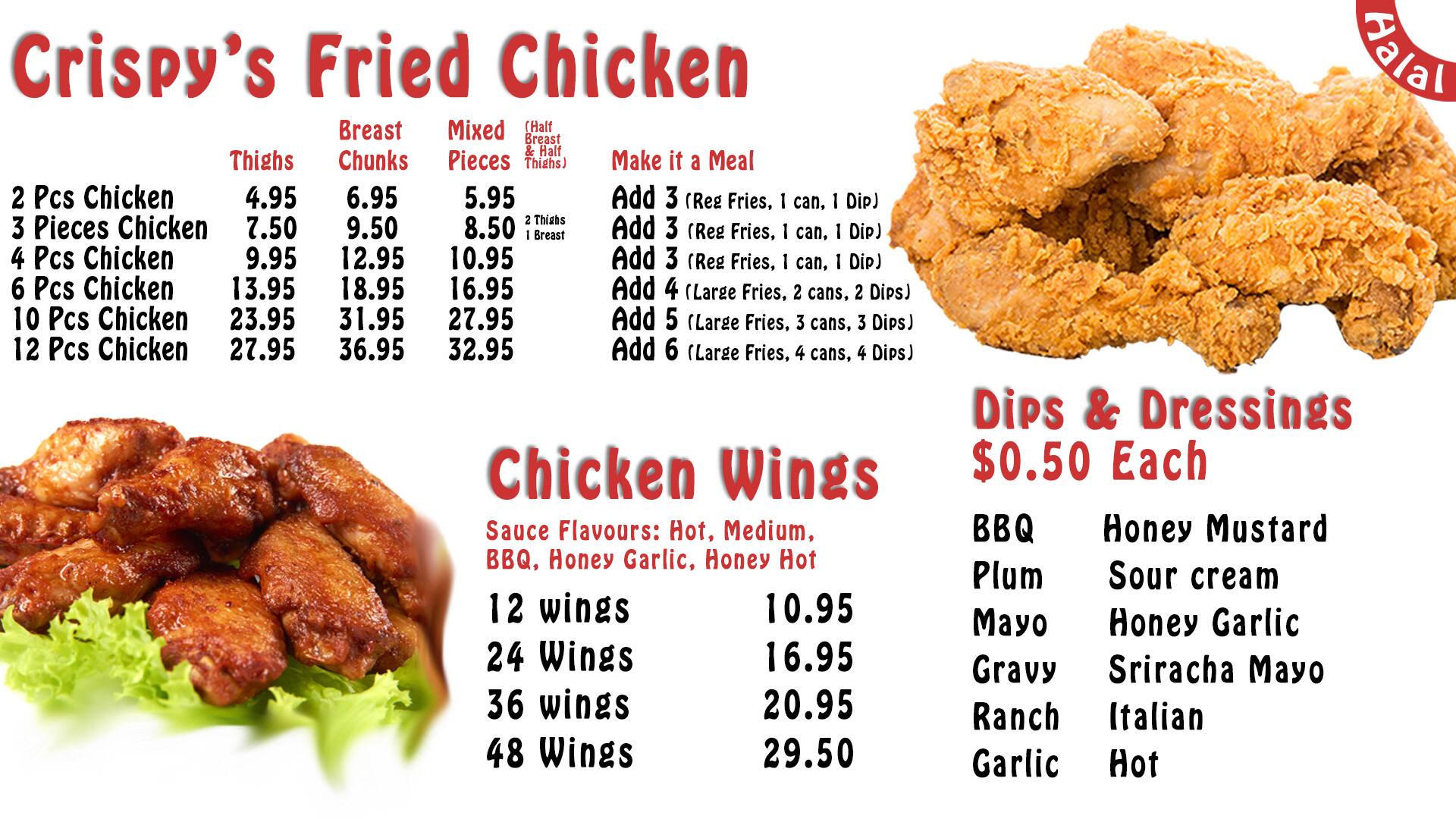 Carter's fried chicken blackshear menu