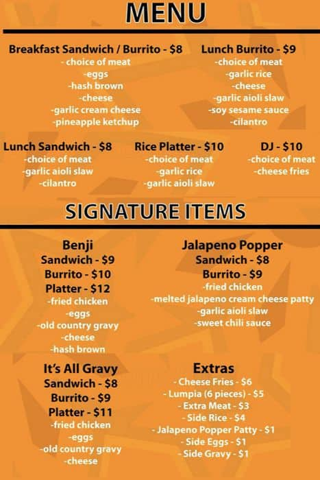 Big Boys Filipino Food Truck Menu Urbanspoonzomato