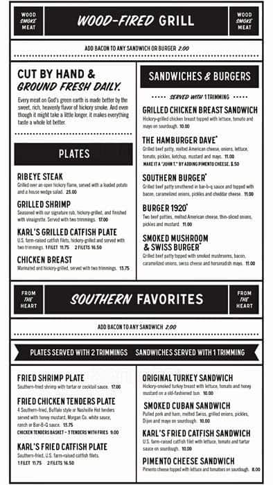 jim n nicks near me menu