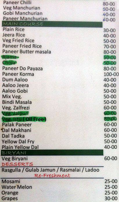 the fusion cafe menu