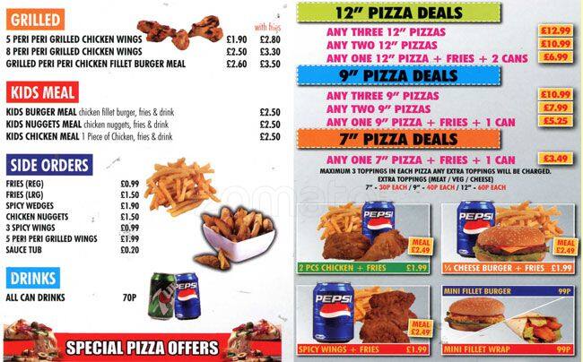 Raja's menu