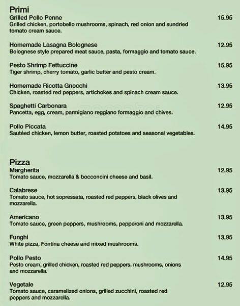 Faema Caffe menu