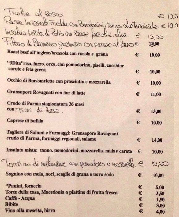 Menu di Dito Divino 