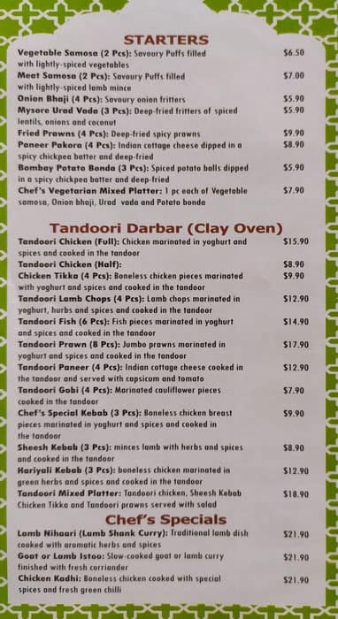 Menu at Sheesh Mahal Indian Restaurant, Moorooka, 1b/398 Tarragindi Rd