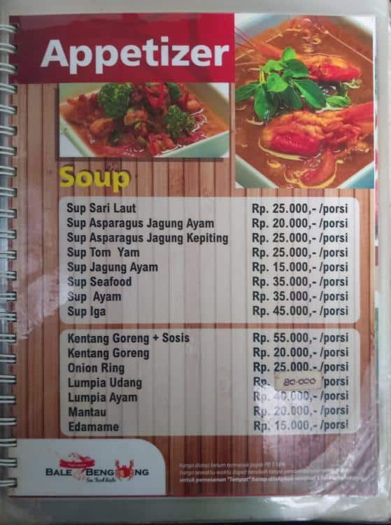 Bale Bengong Seafood Menu, Menu for Bale Bengong Seafood, Makasar ...